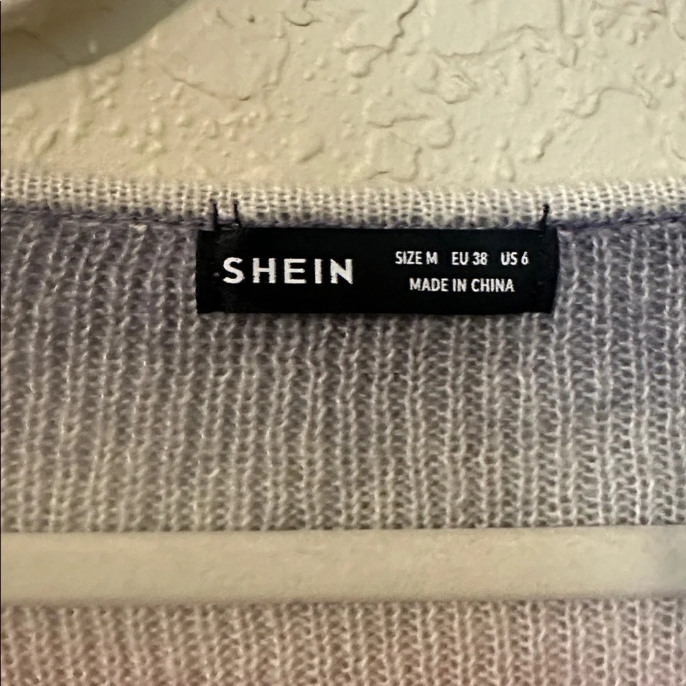 SHEIN Purple Gradient Knit Sweater 4